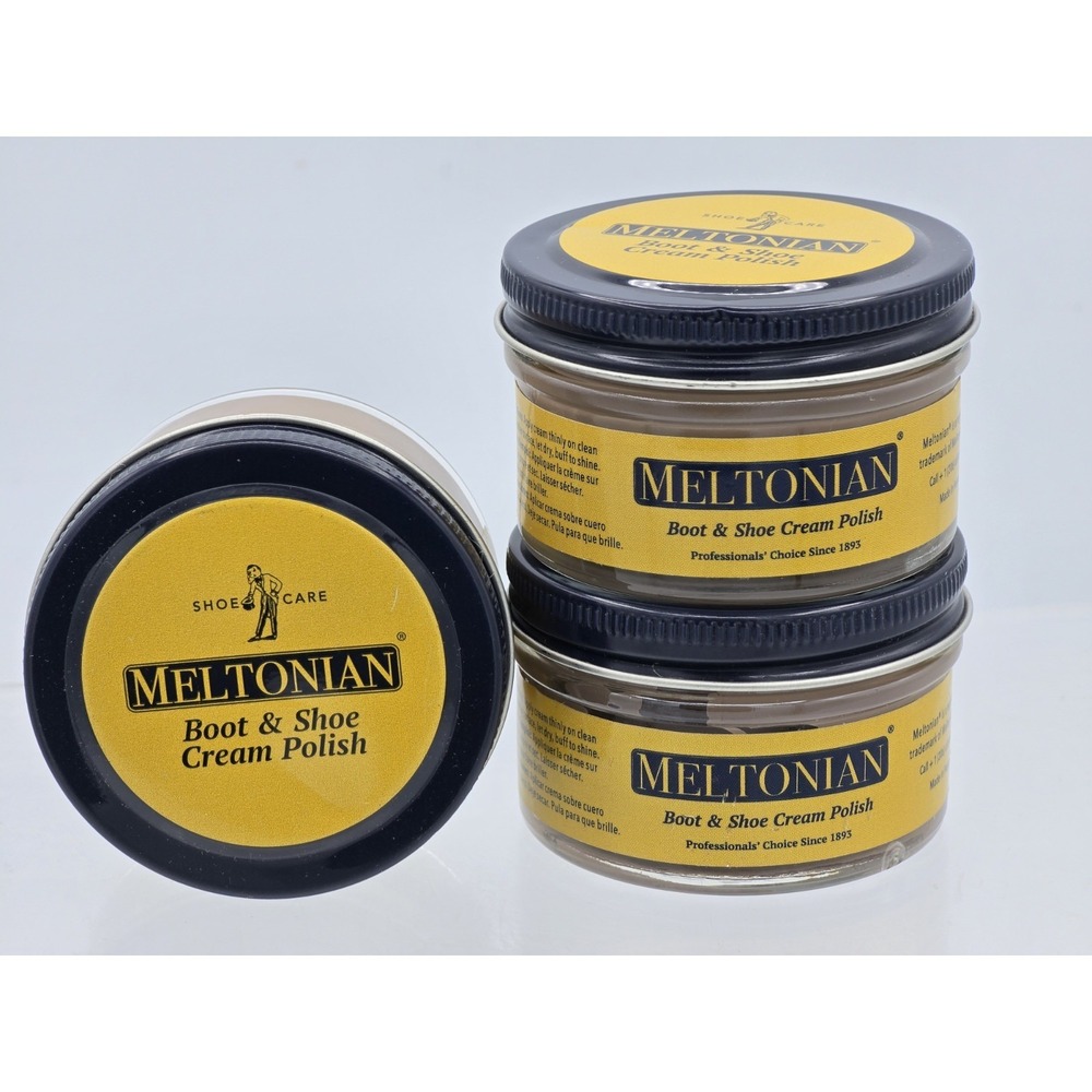 3 Pack - MELTONIAN Shoe Boot Cream Polish‎ Leather Shine Nourishing 50ml - Beige